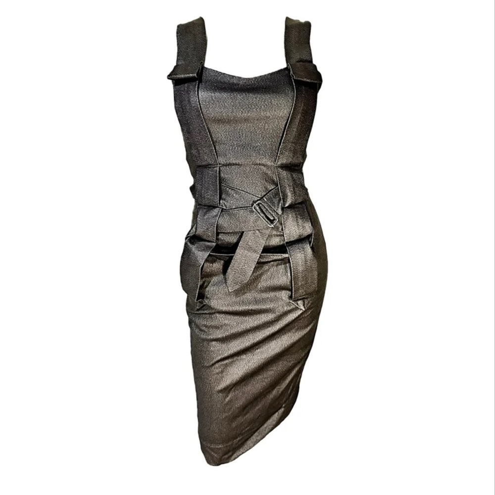 Vivienne Westwood vintage vegan-leather bondage dress, circa early 2000s